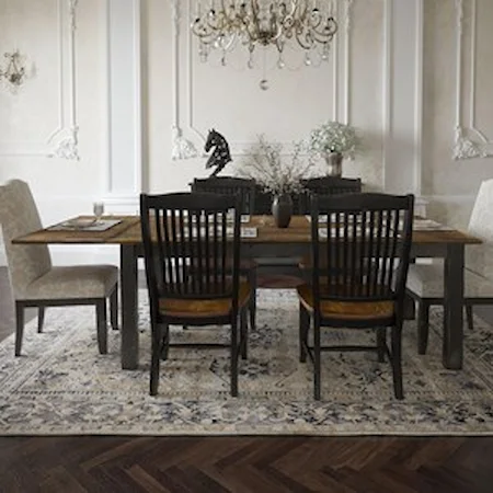 Customizable Rectangular Table with Breadboard Leaf